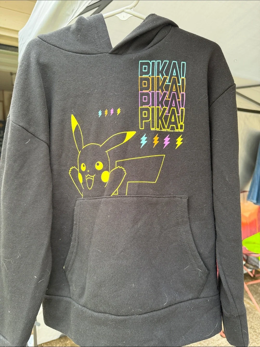 Old Navy Black Pullover Hoodie with Logo Neck Tag